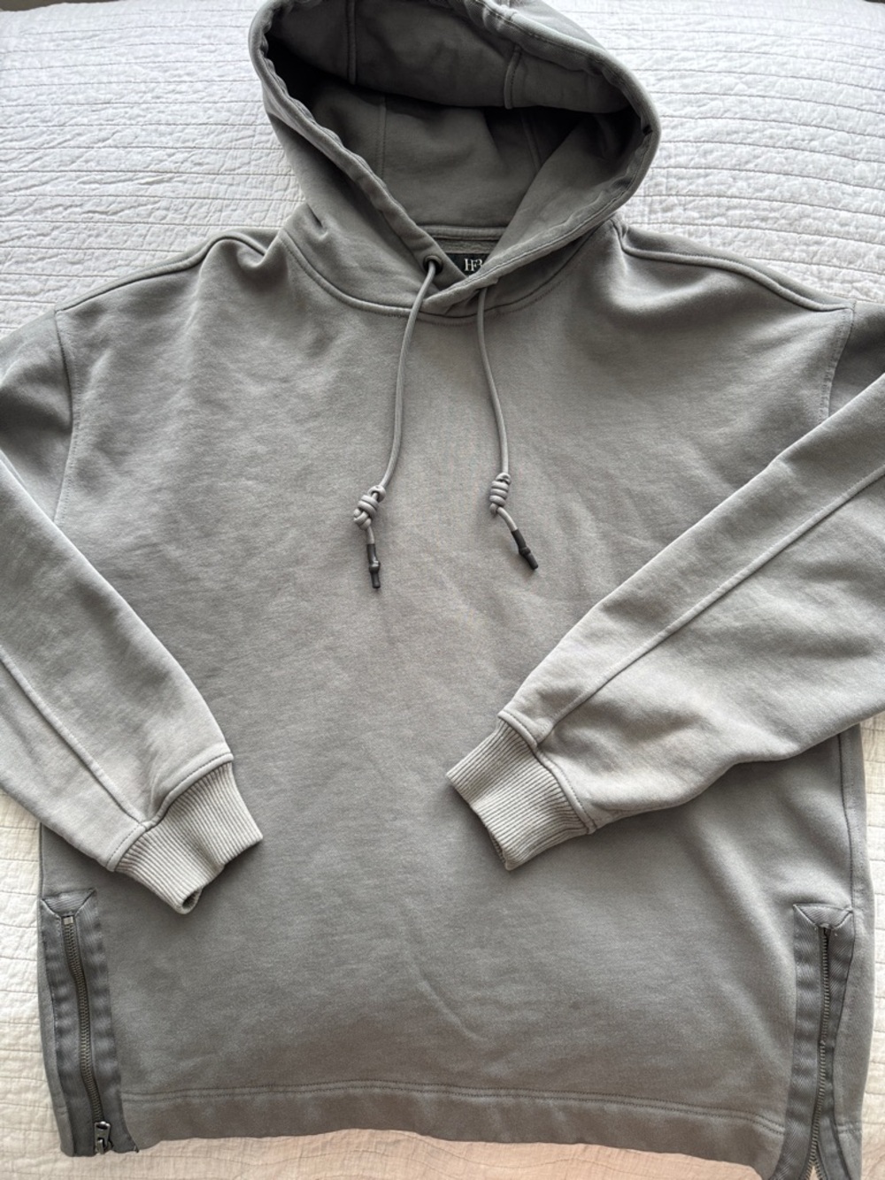 Abercrombie Nicole Benefield Hoodie Heavyweight Grey Side Zip Men’s M